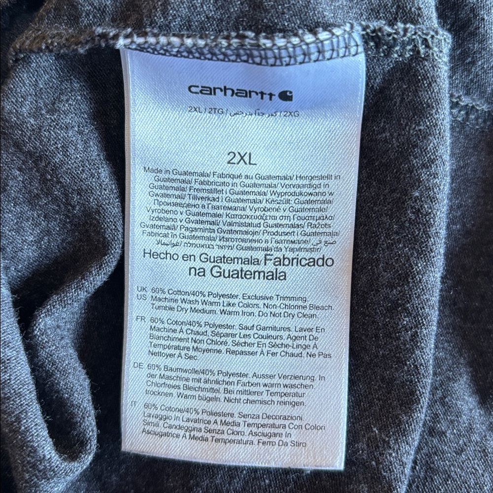 Carhartt Gray Long Sleeve Crew Neck Loose Fit Tee Shirt Size XXL - Picture 5 of 5